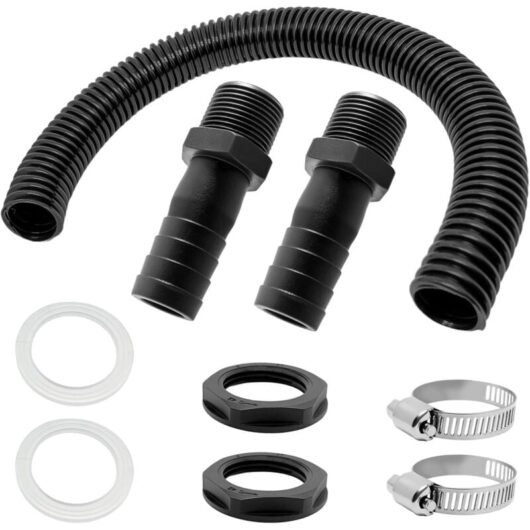Tank Overflow, 2 Pcs 1000L Water Tank Overflow, Rainwater Harvesting Fitting, Tank Coupling Kit with Seals, Connecting Pipe and 2 End Fittings with