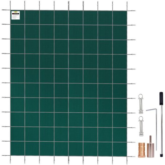 Mophorn Pool Safety Cover Fits 16x30ft Rectangle Inground Pools, Safety Pool Cover with Drainage Holes, Mesh Solid Pool Cover for Swimming Pool,