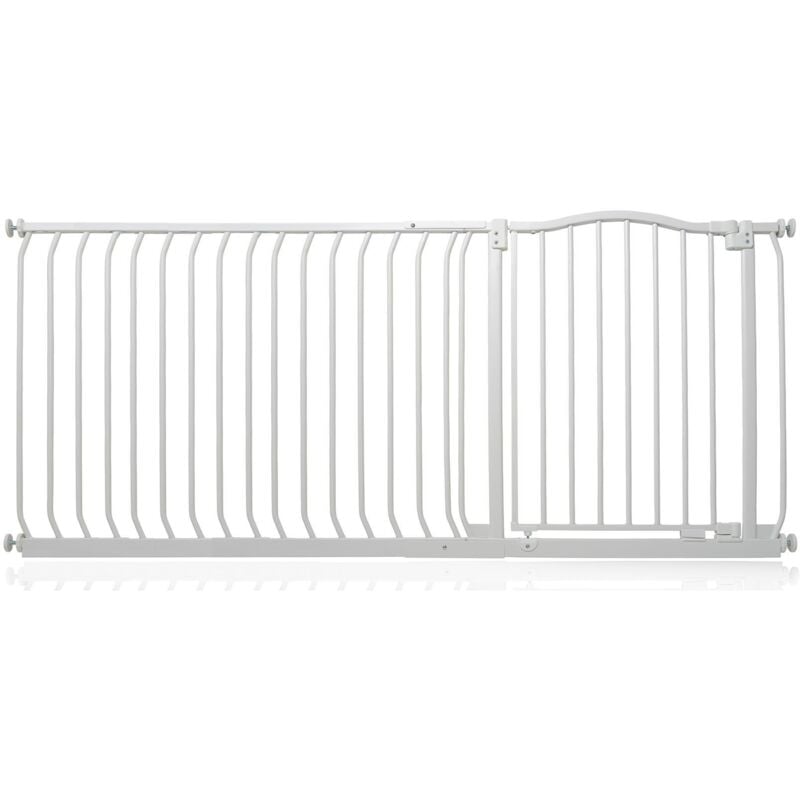 Safetots - Curved Top Safety Gate, 171cm - 180cm, Matt White, Pressure Fit Stair Gate