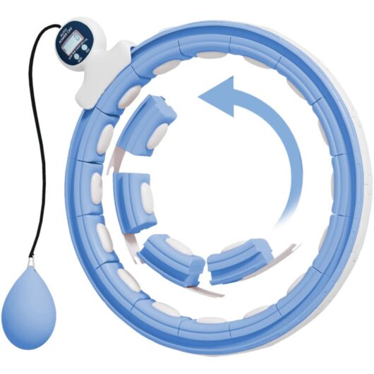 Sportnow - Smart Weighted Hula Hoop with 16 Detachable Knots, Light Blue
