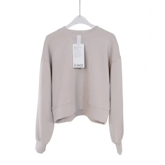 Ufinebest New Yoga Suit Oversized Women's Short Round Neck Sweater High Elastic Loose Fit Exercise Yoga Fitness Long Sleeve