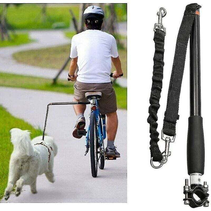 Bicycle dog leash, bicycle carrier spacer, elastic dog leash