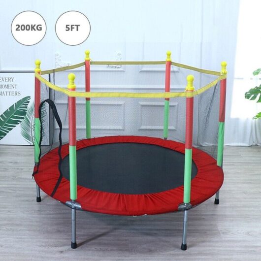 Youyijia Trampoline 140cm, Outdoor Trampoline with Safety Net Cover, Recreational Trampoline for Indoor and Backyard Jumping Exercise