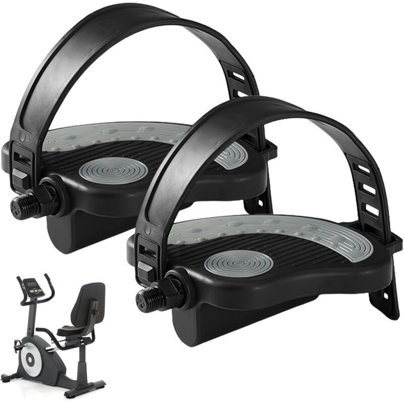 Pieces Exercise Bike Pedals, 9/16 Stationary Bike Pedals, Under Desk Bike Pedals, for Exercise Bike Dynamometer Spin Bike Indoor Pedals