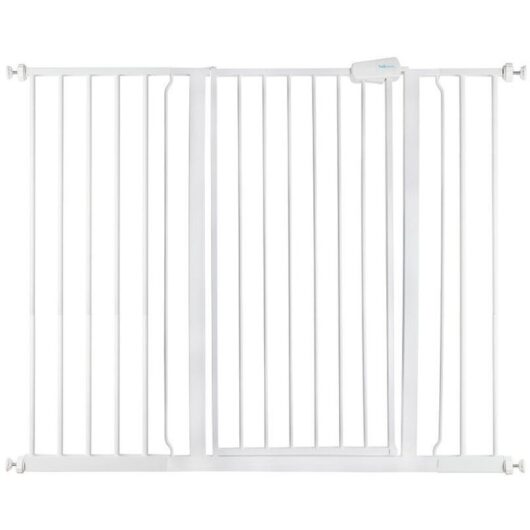 Safetots - Extra Tall Metal Safety Gate Pressure Fit, 120.3cm - 127.9cm, White, 104cm in Height, Extra Tall Baby Gate