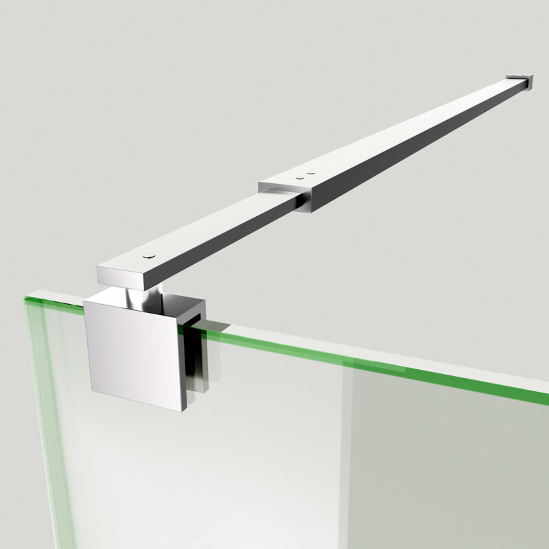Stainless Steel Telescopic Shower Screen Support Bar, Adjustable 70-120 cm, Fits 8-10 mm Glass, Chrome, for Wet Rooms & Walk-In Enclosures, 2 Pack