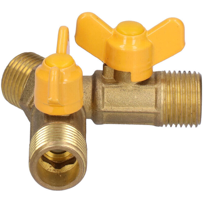 3-way G1/2 fuel gas ball valve, male thread natural gas switch fitting for fuel gas device