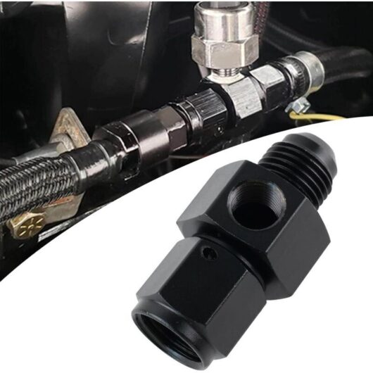 6AN male flared to 6AN female swivel fitting with 1/8 NPT fuel pressure gauge port aluminum fitting adapter