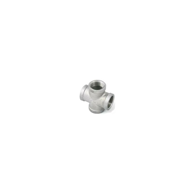 BSP 3/4" Cross A4 (T316) Marine Grade Stainless Steel 150LB Pipe Fitting - Parallel Threads (BSPP / G Thread)