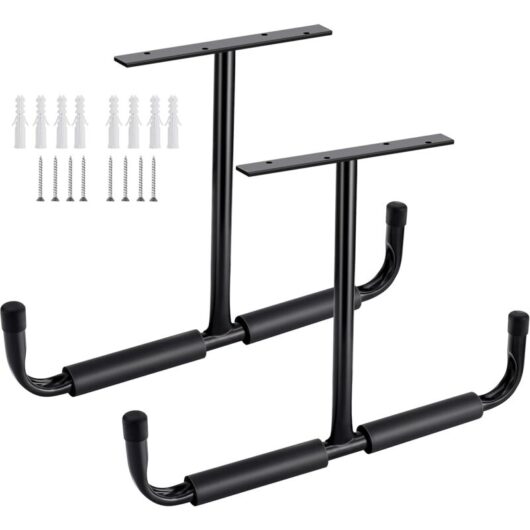 Csparkv - 2 Pack, Black)Steel Garage Ceiling Storage Hook, Heavy Duty Storage Rack for Hanging Lumber, Bikes, Tools, Wood, Heavy Duty Storage System