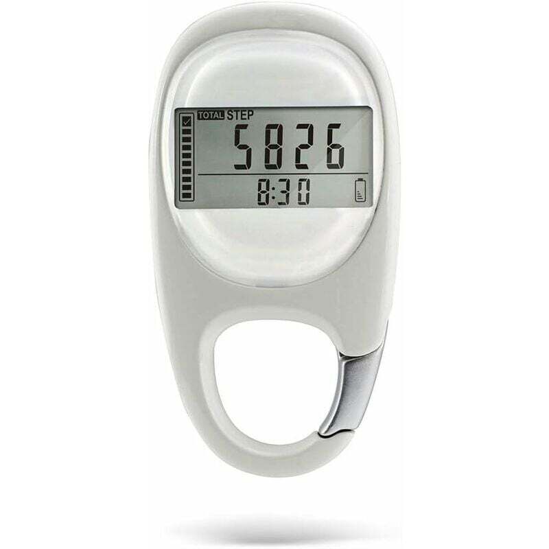 Gotrays - Pedometers for Walking, Step Counter with Carabiner, Simple 3D Digital Pedometer on Walking Distance Exercise Pedometer, Tracks Steps &