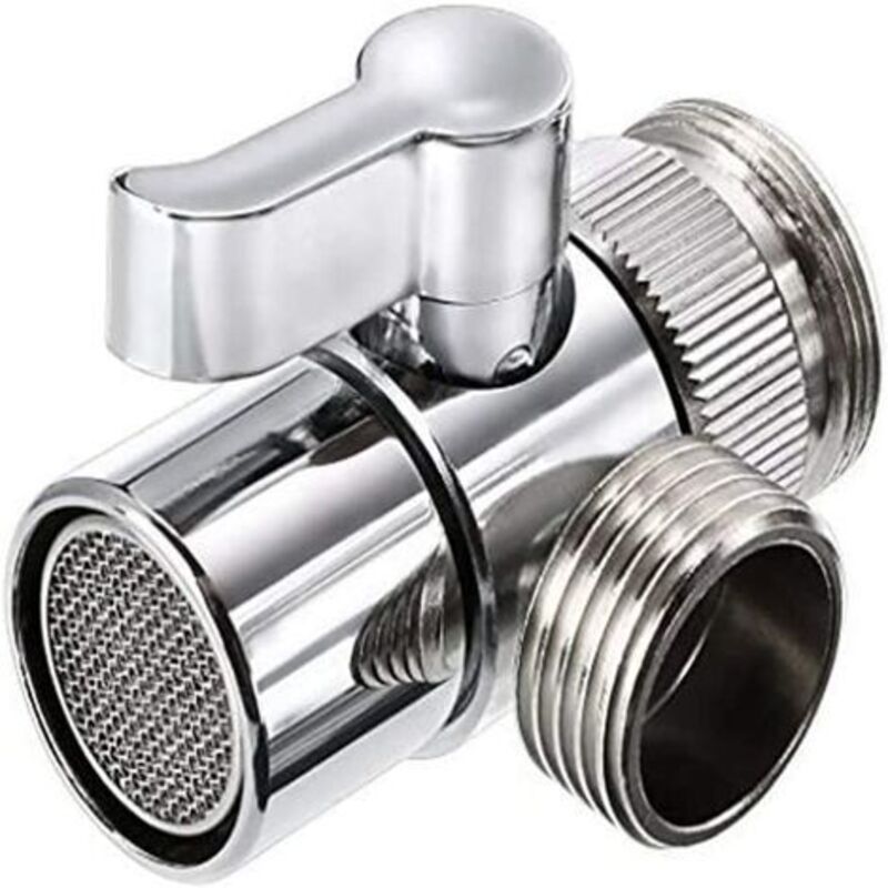 Gotrays - Polished Chrome Brass Sink Valve Diverter Faucet Splitter for Kitchen, Handheld Shower Head or Bathroom Sink Faucet Replacement Part Faucet