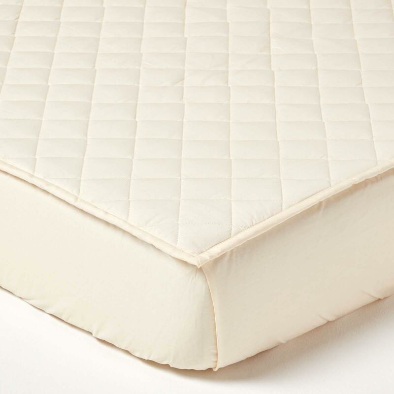 Homescapes - Organic 300 tc Luxury Quilted Fitted Super King Mattress Protector
