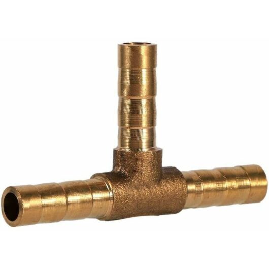 Hoopzi - Barbed Fuel Hose Fitting, 3 Way t - Brass Hose Fitting - Adapter for Fuel, Air, Water, Gas, Oil (6mm)
