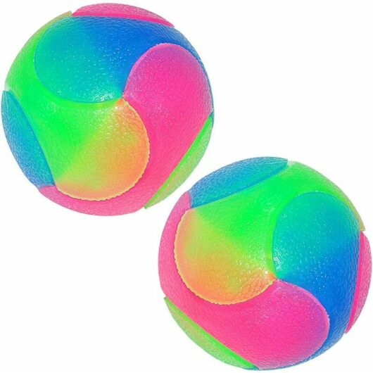 Hoopzi - led Dog Ball Dog Toy Ball Interactive Bouncing Light Up Ball with Elastic Flashing Dog Ball Glitter Dog Toy (2PK Smooth Ball)