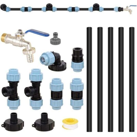 IBC S60 x 6 connection kit for 3 adjacent IBC tanks / rainwater tank with 3/4" garden tap.
