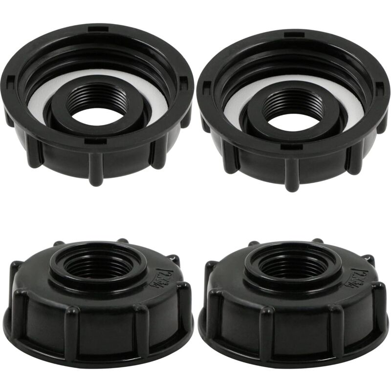 IBC Tank Adapter Connector - Barrel Hose Connection Accessories Container Cap - for Garden Faucet Adapter Tank Outlet Connector 3/4 Inch - 4 Pack