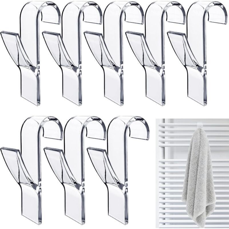 Pcs Round Radiator Hook, White Towel Hook, Bathroom Towel Hook, Towel Dryer Radiator Hook, Towel Dryer Hook, Fits All Standard Radiators (Transparent)