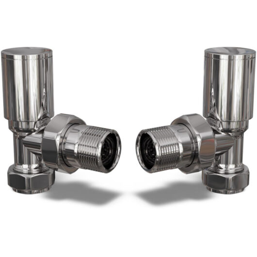 Round - Chrome Radiator Valve Angled Polished 15mm