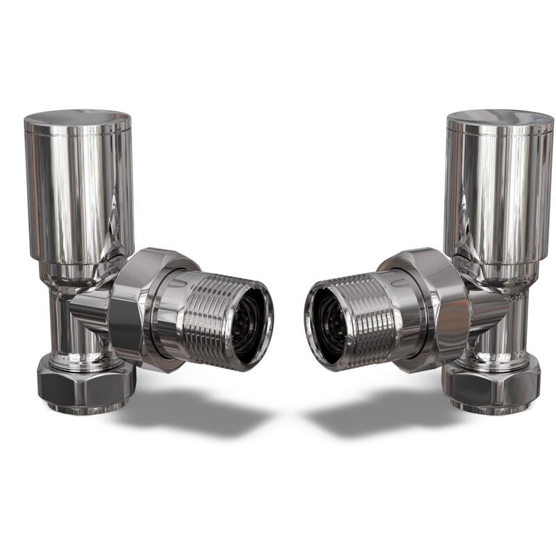 Round - Chrome Radiator Valve Angled Polished 8mm