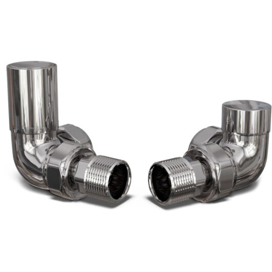 Round - Chrome Radiator Valve Corner Polished 15mm