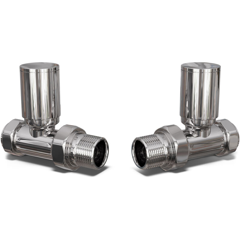 Round - Chrome Radiator Valve Straight Polished 10mm