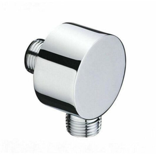 Round hose fitting - Chrome wall elbow - Brass - Universal - 1/2" - Sand fitting - Wall-mounted shower fitting for hand shower