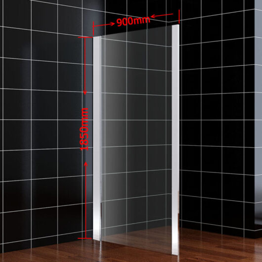 Side Panel For Shower Enclosure 6mm Tempered Glass Aluminum Frame 900 x 1850mm - Elegant