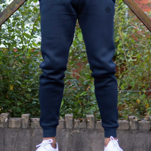 Enzo Mens Slim Fit Fleece Jogging Bottoms - Navy / S