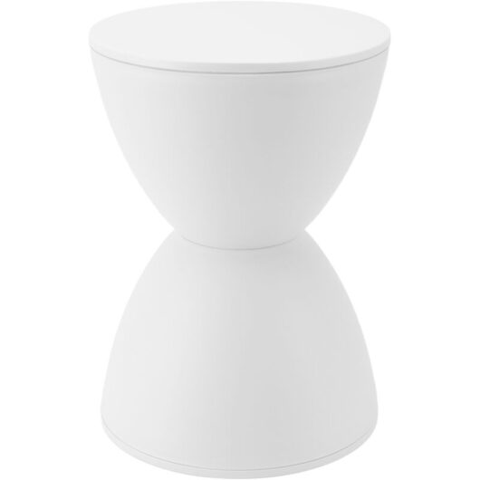 Groofoo - Hourglass Shaped Stool Plastic Modern Simple Nordic Style Household Round Stool for Bathroom Fitting Room White