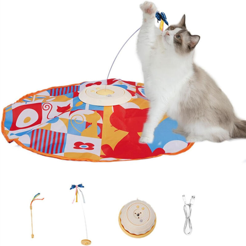 Interactive feather cat toy
