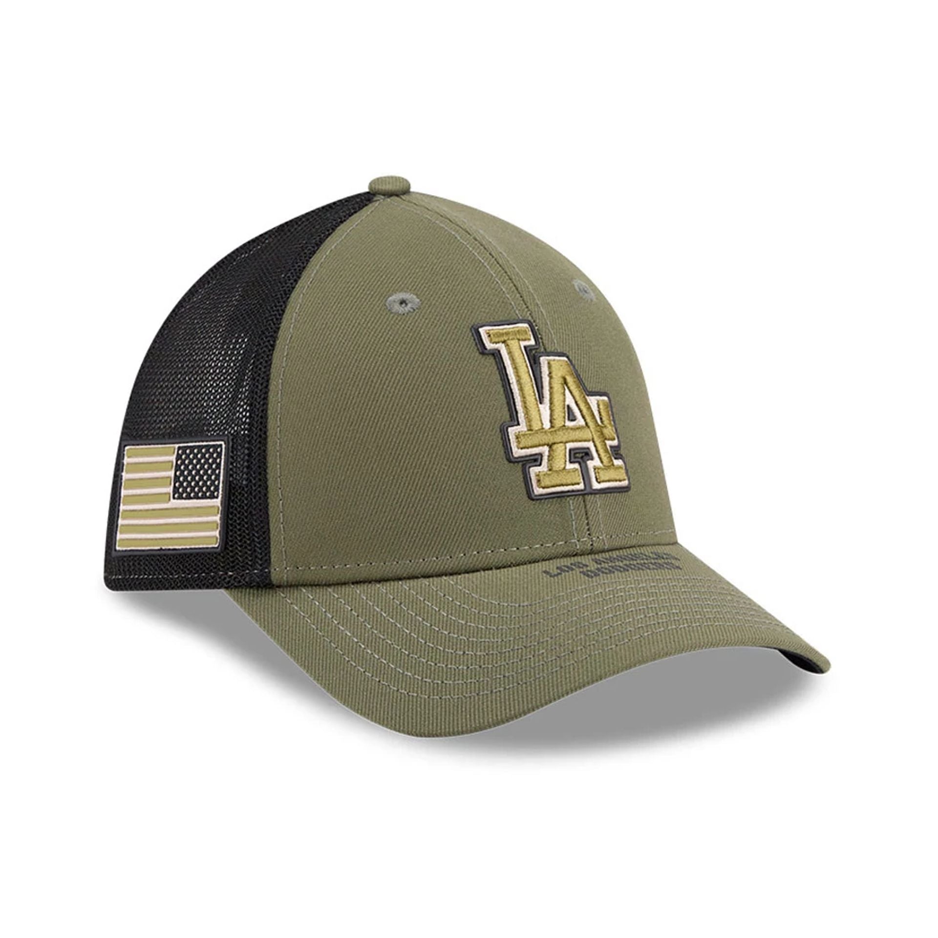 LA Dodgers MLB Armed Forces Day 2026 Green 39THIRTY M-Crown Stretch Fit Cap New Era Cap adult unisex