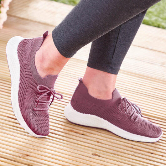 Ladies Airflow Slip-On Trainers Purple UK Size 4