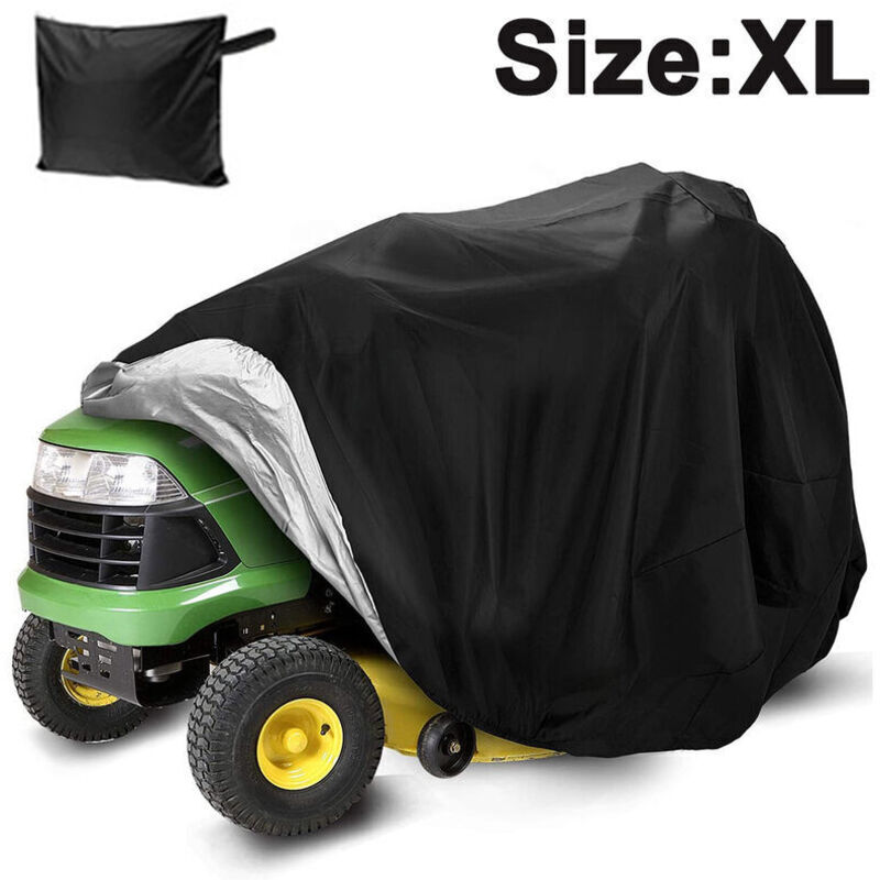 Lawn Mower Cover - Tractor Cover, Fits Decks up to 137.2 cm, Heavy Duty Storage Cover Made of 210D Oxford Polyester, Universal Fit with Drawstring