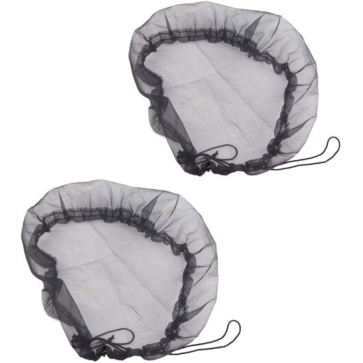 Lot de 2 housses de protection en maille pour tonneaux de pluie - Diamètre : 35.4inch - Réglables - Pour récupérateur d'eau - Seau de récupération de