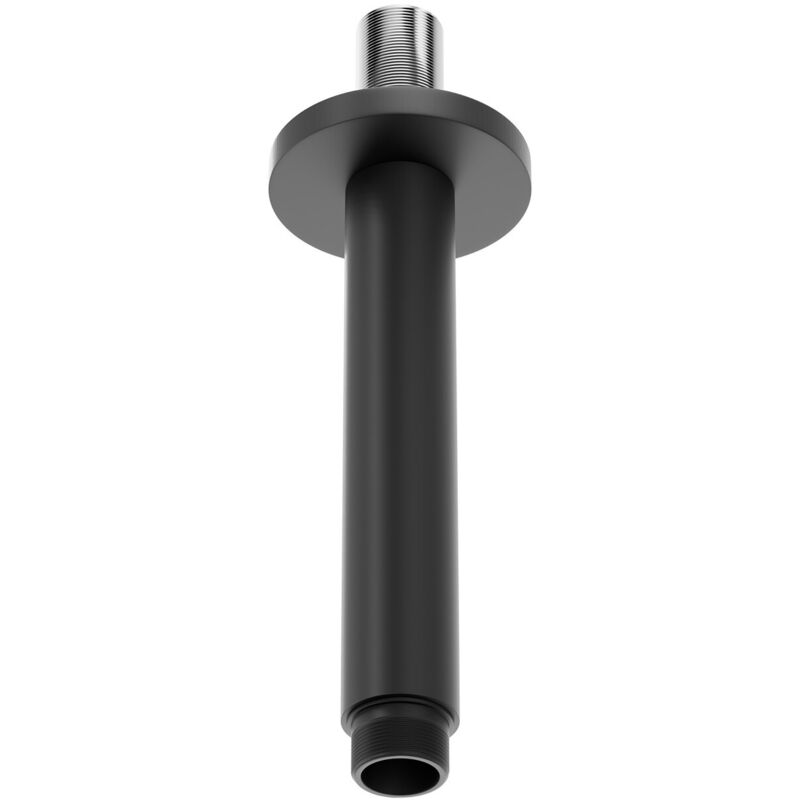 Round Matt Black 150mm Vertical Shower Arm - Colore