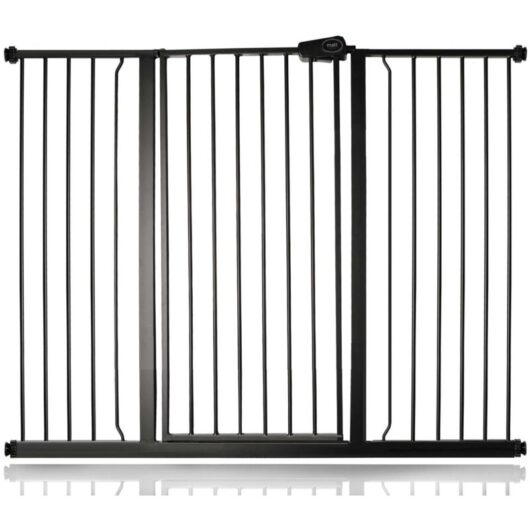 Safetots - Extra Tall Metal Safety Gate Pressure Fit, 133.2cm - 140.8cm, Matt Black, 104cm in Height, Extra Tall Baby Gate