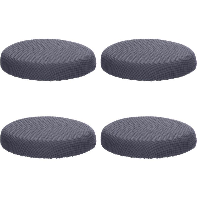 Set of 2 Round Stool Covers (Gray), Round Bar Stool Covers, Washable, Easy to Clean, Soft and Durable, Fits 25-30 cm Stools, YMYNY