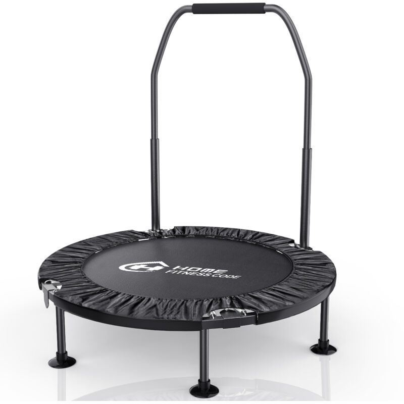 Trampolino Fitness Pieghevole - bigzzia - Ø 101 cm - Portata 150 kg - Manico Regolabile a 5 Livelli