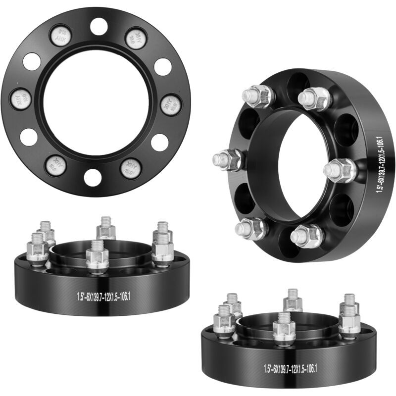 Vevor - Wheel Spacers, 1.5' 6'x5.5' Wheel Adapters, 6 Lug Forged Spacer, 106.1 mm Bore Hubcentric M12 x1.5 Studs Spacers, Fit for 1996-2022 Toyota