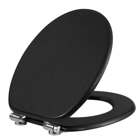 Wooden Toilet Seats Soft Close wc Seat Hinge Ideal for Standard Toilet Black - Woltu