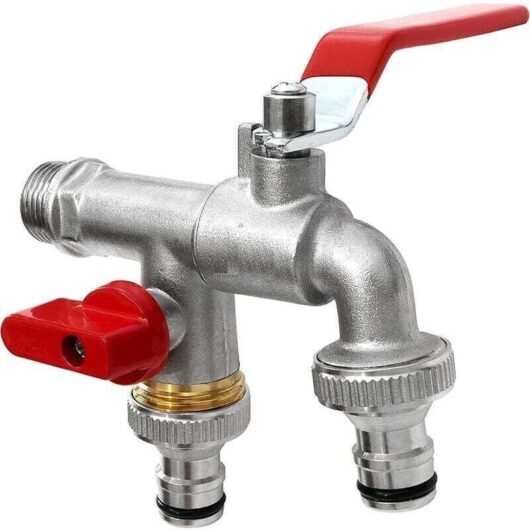 1/2" (15/21) Premium Quality Double Brass Water Tap, Rust and Frost Resistant + 2 Free Hose Fittings + Ebook for Garden, Washing Machine, Rain Barrel