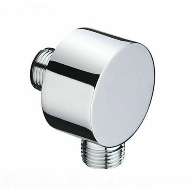 BET Round Hose Connector - Chrome Wall Connection Angle - Brass - Universal - 1/2" - Sand Connection - Wall Mount for Hand Shower