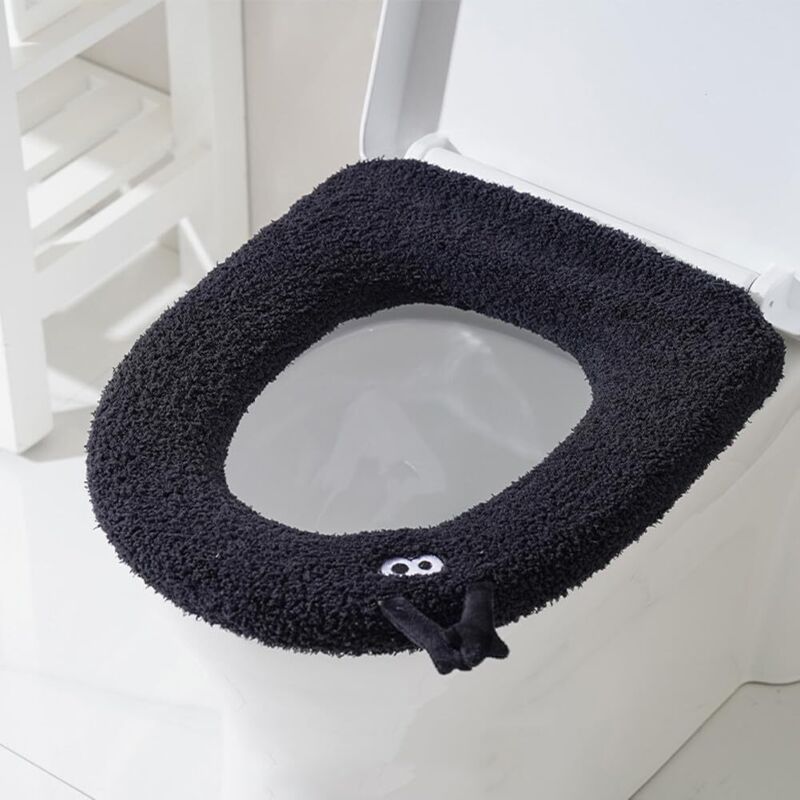 CCYKXA Soft and Warm Toilet Seat Cover, Washable, Generic Washable Toilet Seat Cushion, Soft Toilet Seat Cover, for Bathroom, Fits Most Toilets (1