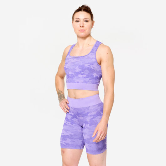 Fitness Crop Top - Purple Camo