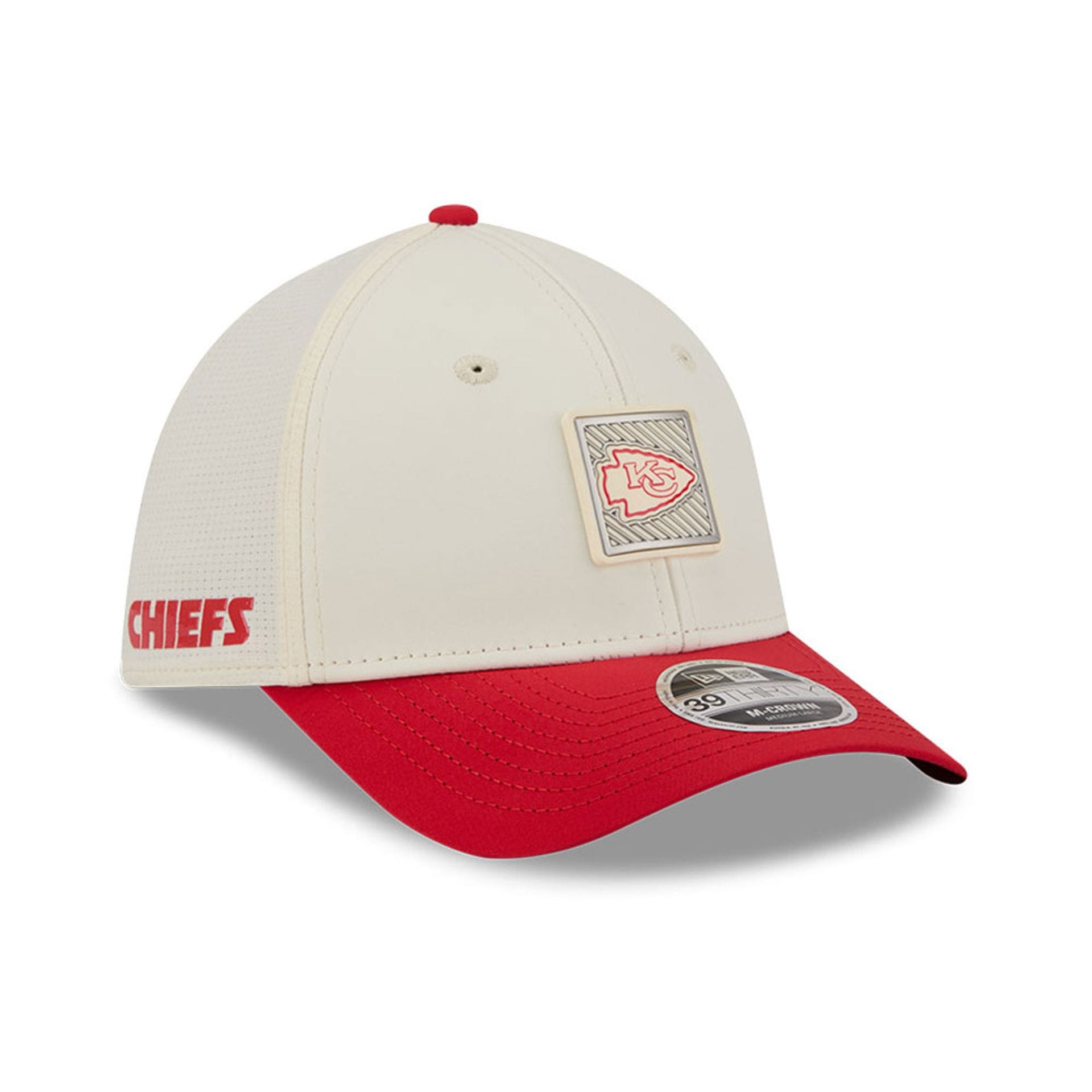 Kansas City Chiefs NFL Training 2026 White 39THIRTY M-Crown Stretch Fit Cap New Era Cap adult unisex