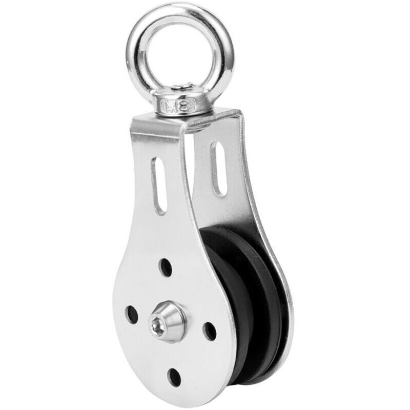 Lifting Pulley, 300kg Silent Swivel Lifting Ring Pulley in Stainless Steel Lifting Wheel for Weight Training and Fitness (1 Piece)