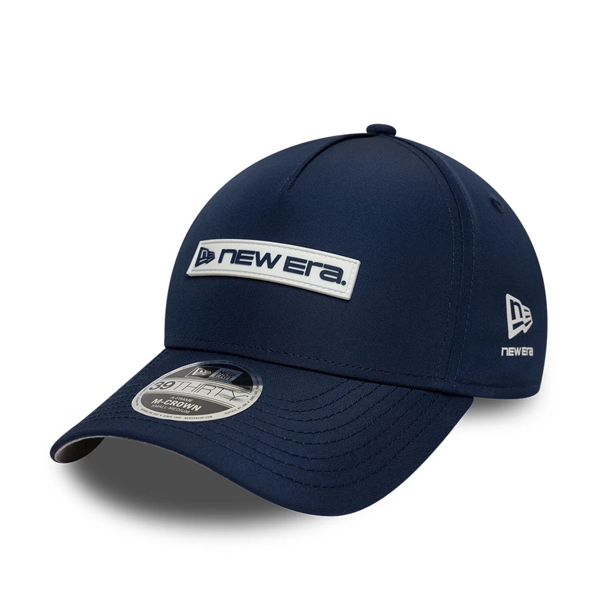 New Era Rubber Patch Dark Blue 39THIRTY M-Crown A-Frame Stretch Fit Cap adult unisex