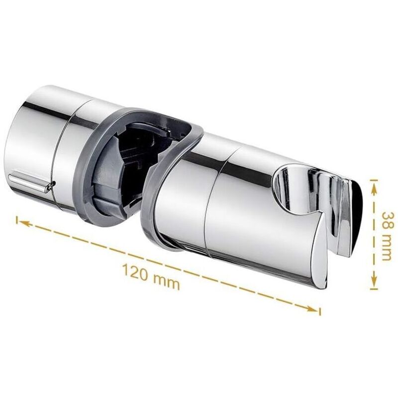 Odipie - Bathroom shower head holder, adjustable hand shower clamp, chrome