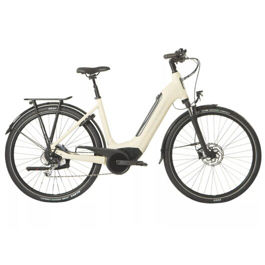 Raleigh Motus Grand Tour Low Step Derailleur Gear Electric Hybrid Bike - Cream / XS
